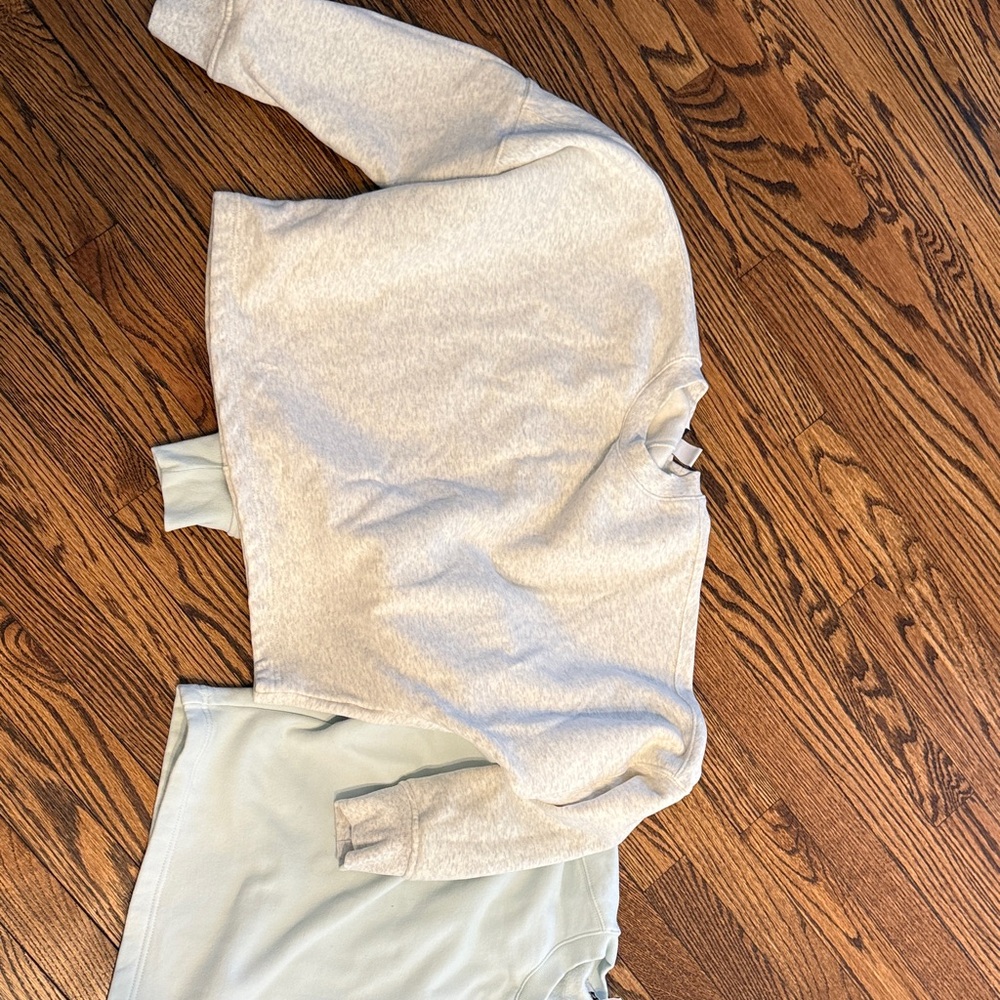 Two athleta cropped Crewneck Sweatshirts size small